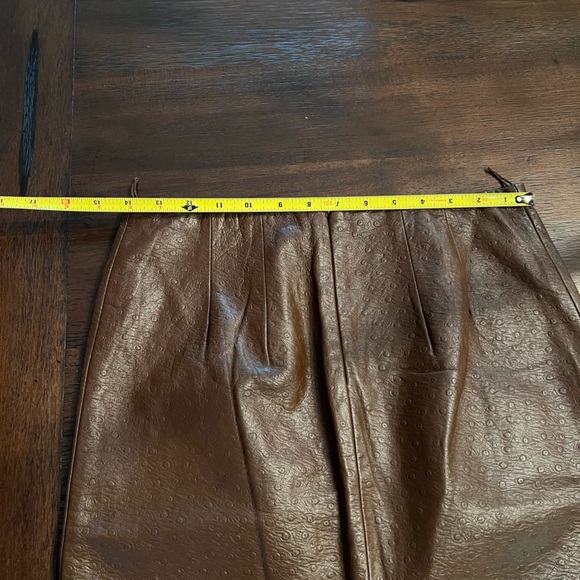 LAUNDRY NWT LAMBSKIN LEATHER SKIRT Sz 4 Shelli Segal Chocolate Brown Pencil Fall - Picture 9 of 10